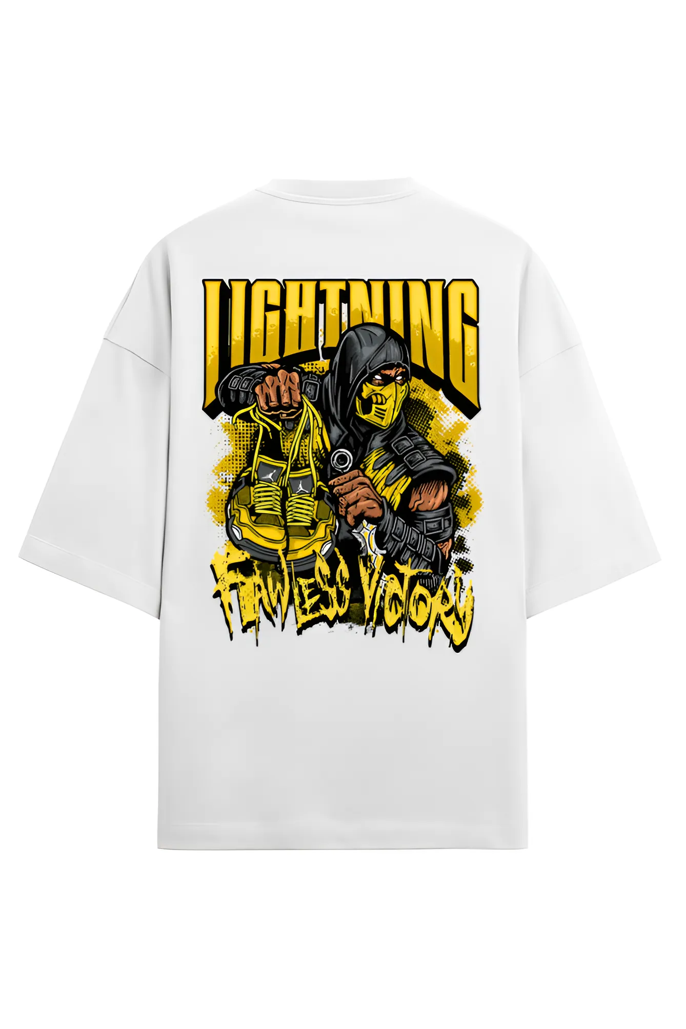 Lightning Warrior Graphic Terry Oversized T-Shirt | Flawless Victory Urban Streetwear