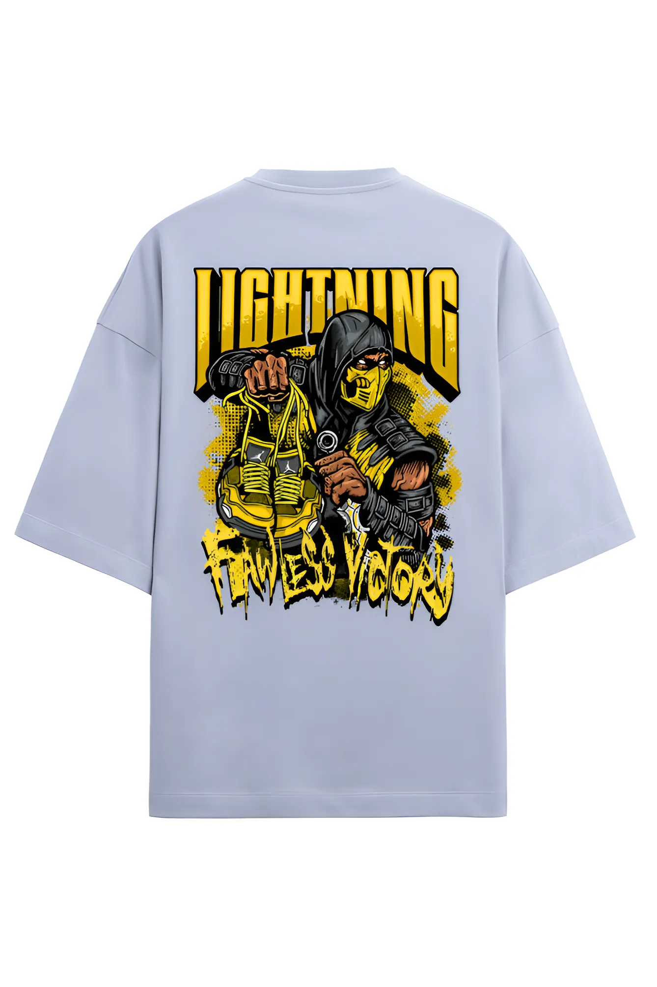 Lightning Warrior Graphic Terry Oversized T-Shirt | Flawless Victory Urban Streetwear