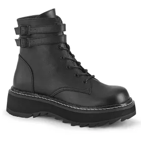 LILITH-152 DemoniaCult Black Vegan Leather Sexy Women's Ankle Boots (Alternative Footwear)