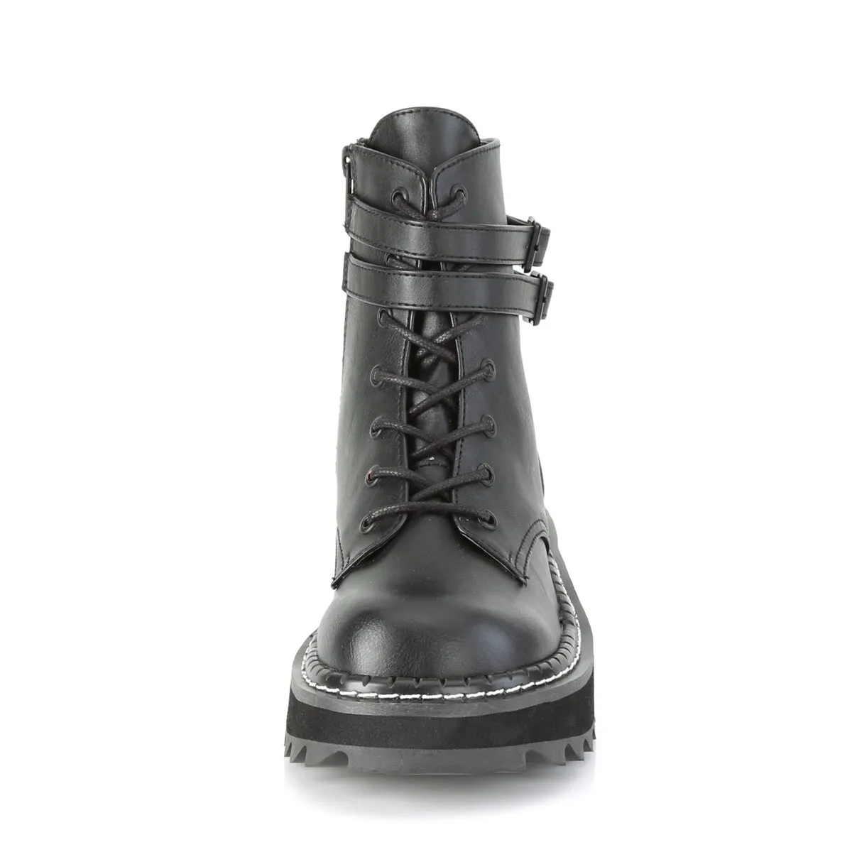 LILITH-152 DemoniaCult Black Vegan Leather Sexy Women's Ankle Boots (Alternative Footwear)