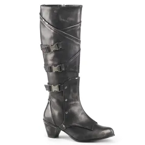 MAIDEN-8820 Funtasma Pewter Brush-Off Pu Fancy Dress Women's Boots (Fantasy Footwear)