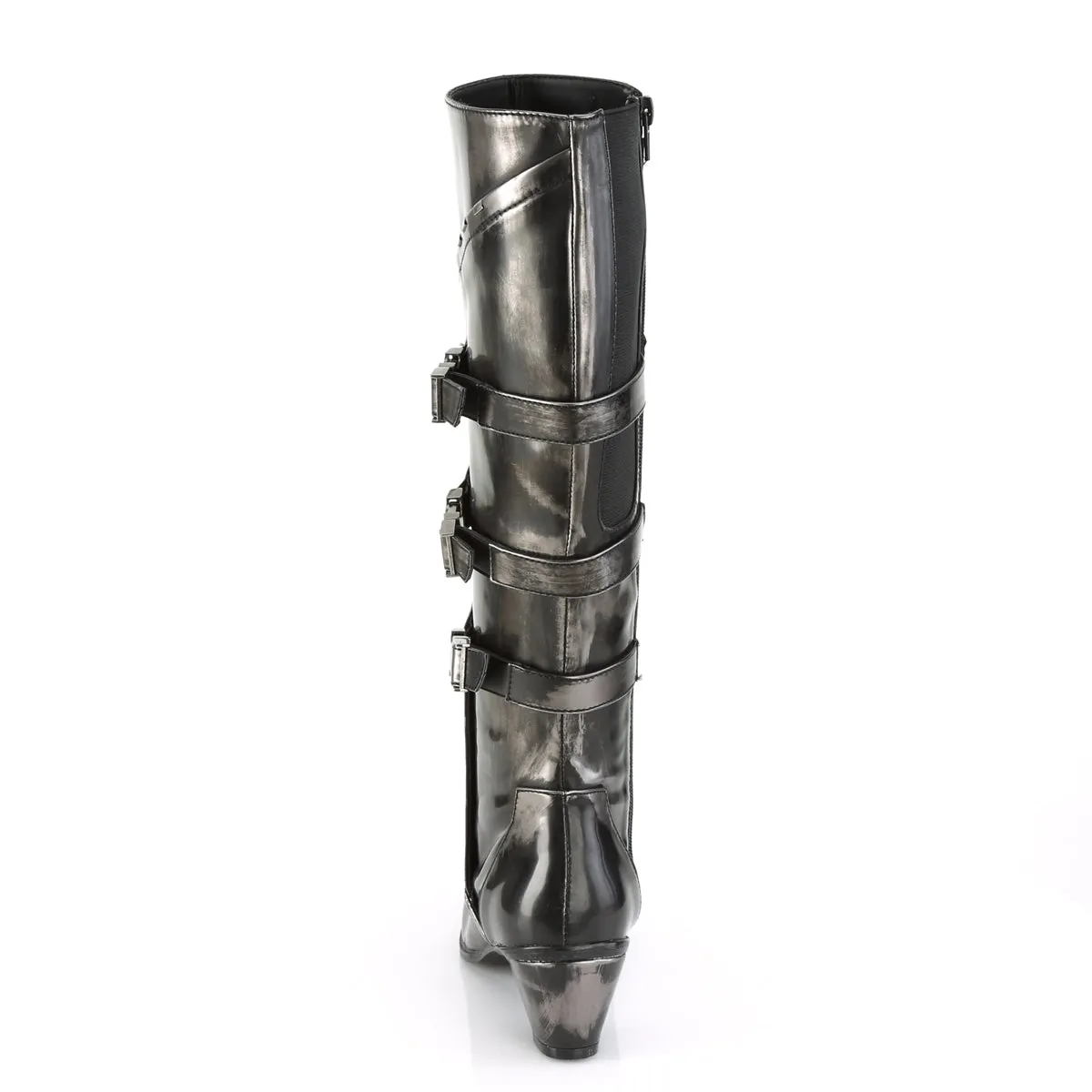 MAIDEN-8820 Funtasma Pewter Brush-Off Pu Fancy Dress Women's Boots (Fantasy Footwear)