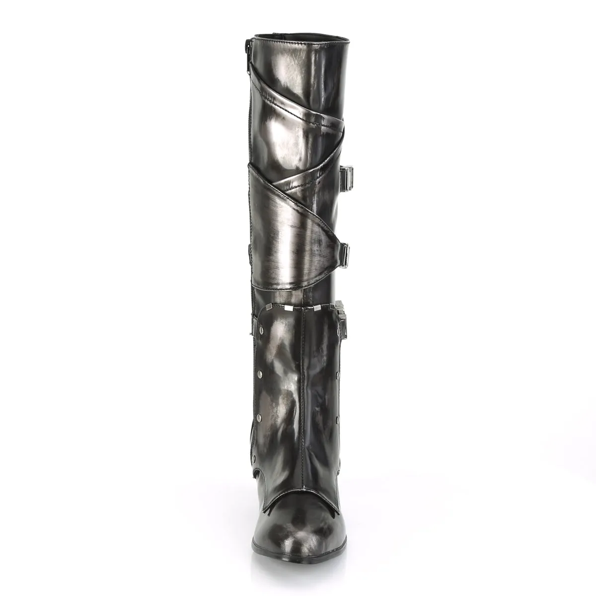 MAIDEN-8820 Funtasma Pewter Brush-Off Pu Fancy Dress Women's Boots (Fantasy Footwear)