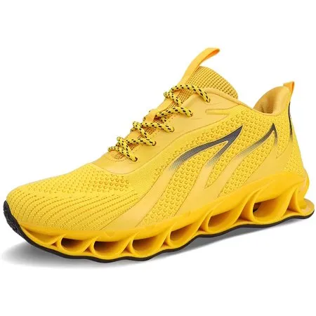 MAYZERO Mens Mesh Blade Running Gym Walking Shoes Just So So SneakerYellow,