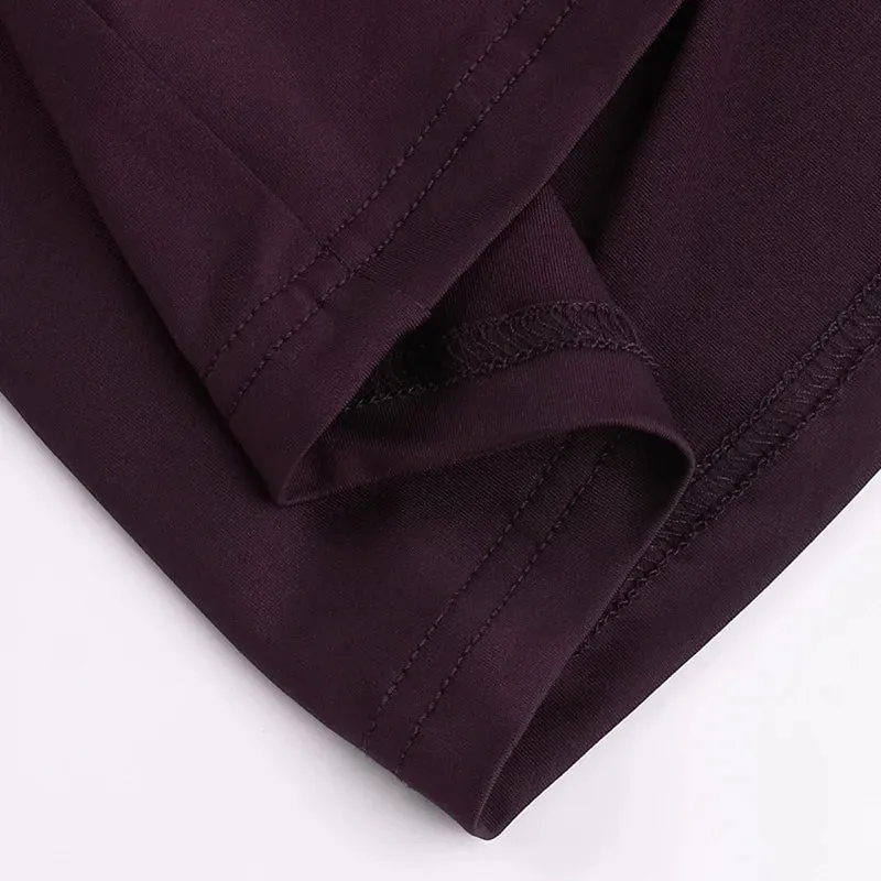 Medium-high collar slim-fit long-sleeved dress