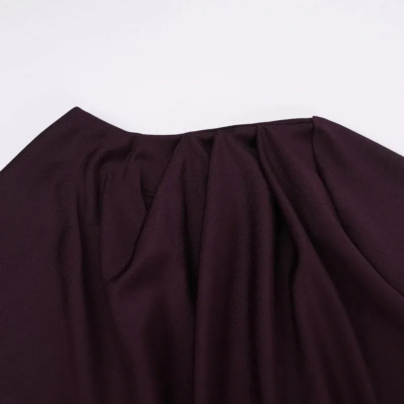 Medium-high collar slim-fit long-sleeved dress