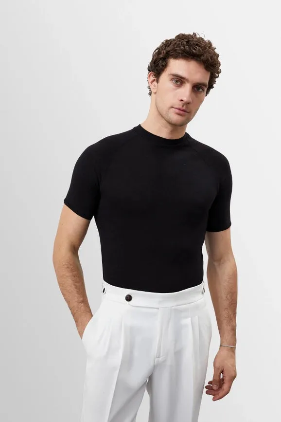 Men's Black Slim Fit Crew Neck T-Shirt