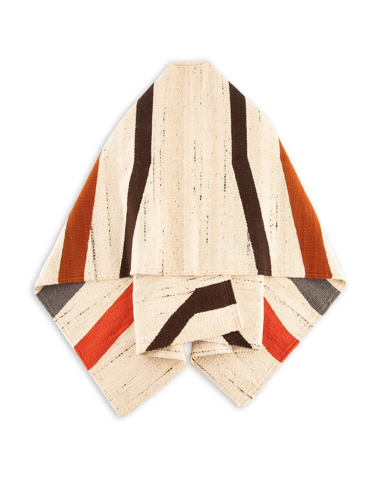 Merino Wool Blanket Poncho - Natural Heather Autumn Wave