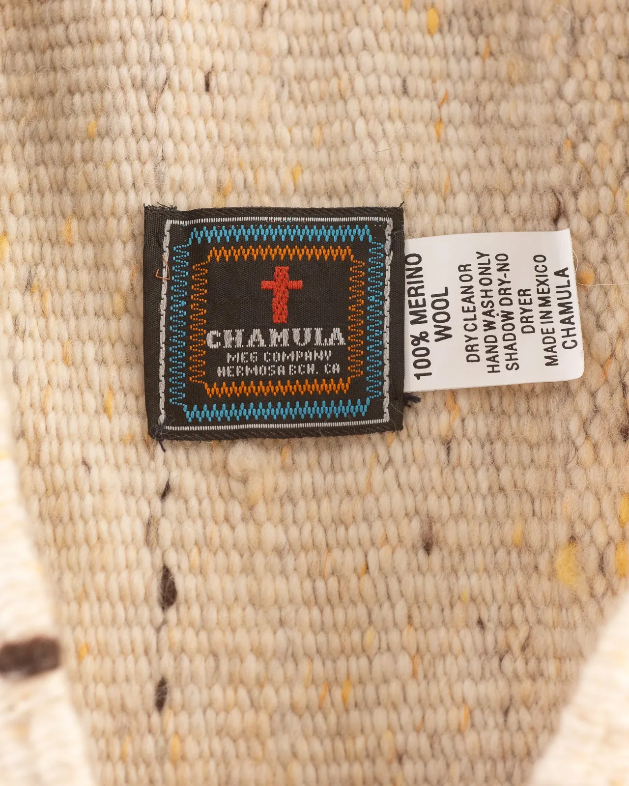 Merino Wool Blanket Poncho - Natural Heather Autumn Wave