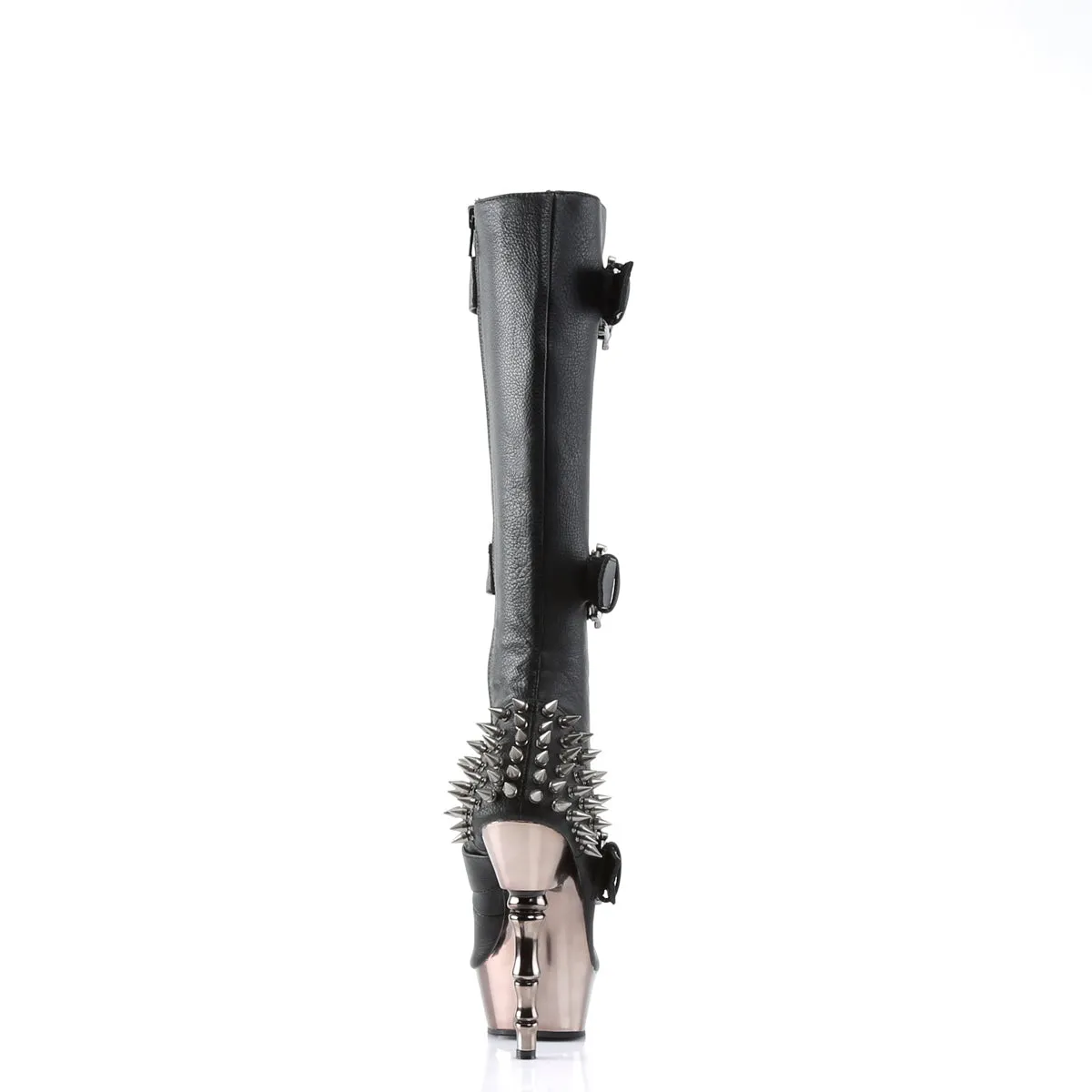 MUERTO-2028 DemoniaCult Black Vegan Leather Sexy Women's Mid-Calf & Knee High Boots (Alternative Footwear)