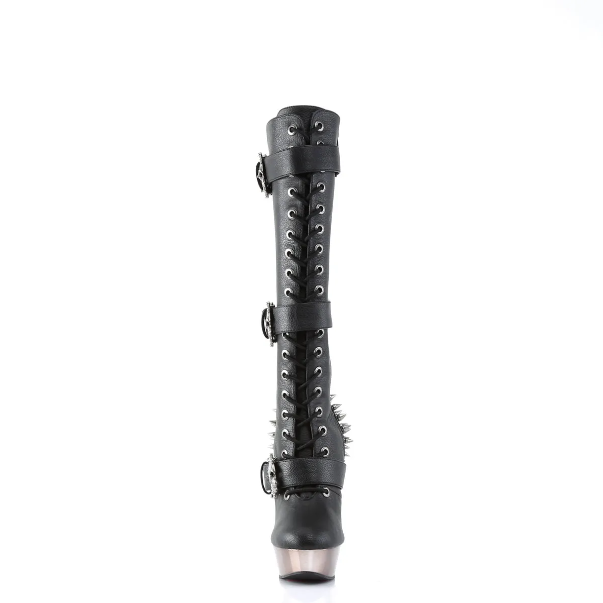 MUERTO-2028 DemoniaCult Black Vegan Leather Sexy Women's Mid-Calf & Knee High Boots (Alternative Footwear)