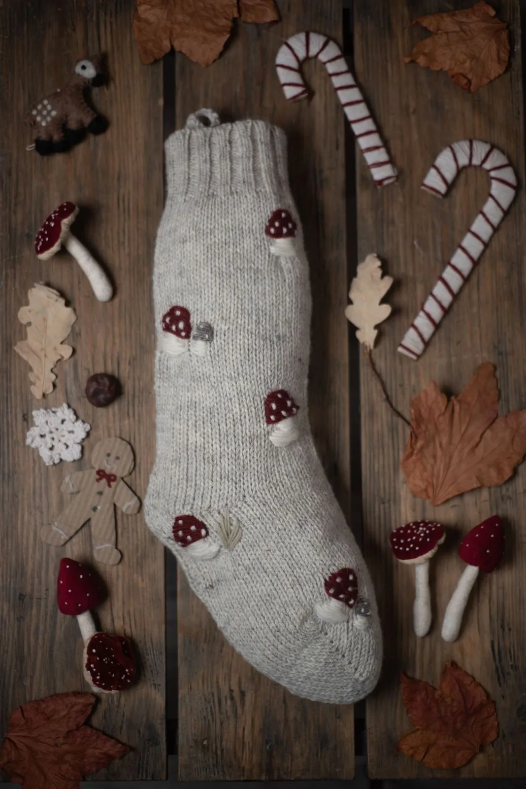 Mushroom Stocking - Rye