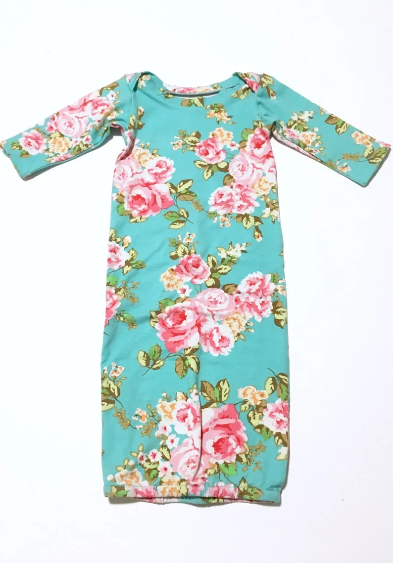 Newborn Floral Baby Gown