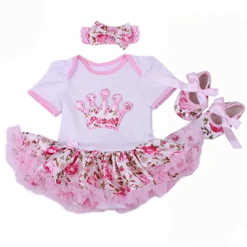 Newborn Infant Halloween Costumes Short Sleeve Princess Crown Baby Girl Party Dress Tutus Newborn Clothes