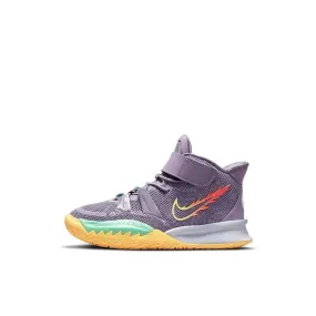 Nike Kyrie 7 mid-top kids board shoes velcro anti-slip shock absorption shoes purple yellow
