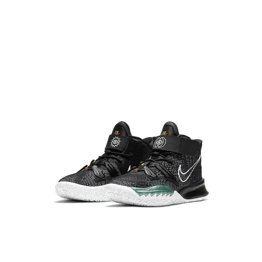 Nike Kyrie 7 mid-top kids board shoes velcro anti-slip shock absorption shoes purple yellow