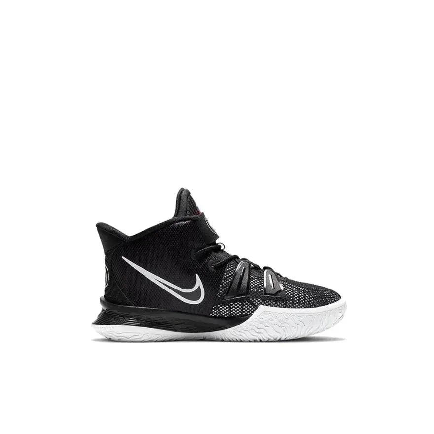 Nike Kyrie 7 mid-top kids board shoes velcro anti-slip shock absorption shoes purple yellow