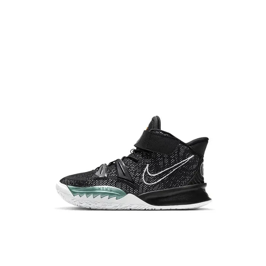 Nike Kyrie 7 mid-top kids board shoes velcro anti-slip shock absorption shoes purple yellow