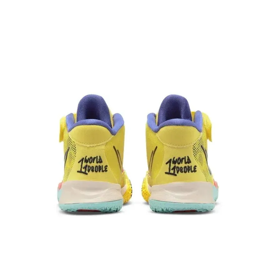 Nike Kyrie 7 mid-top kids board shoes velcro anti-slip shock absorption shoes purple yellow
