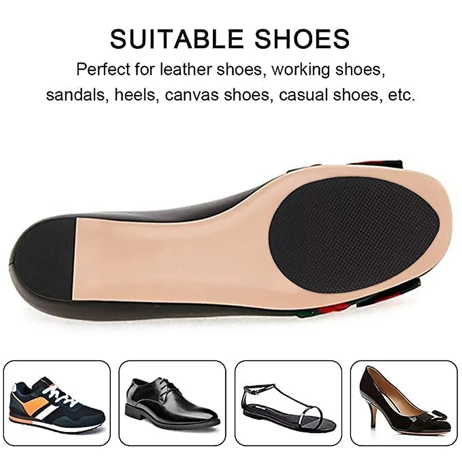Non-Slip Rubber Shoe Pads - Self-Adhesive Sole Protectors