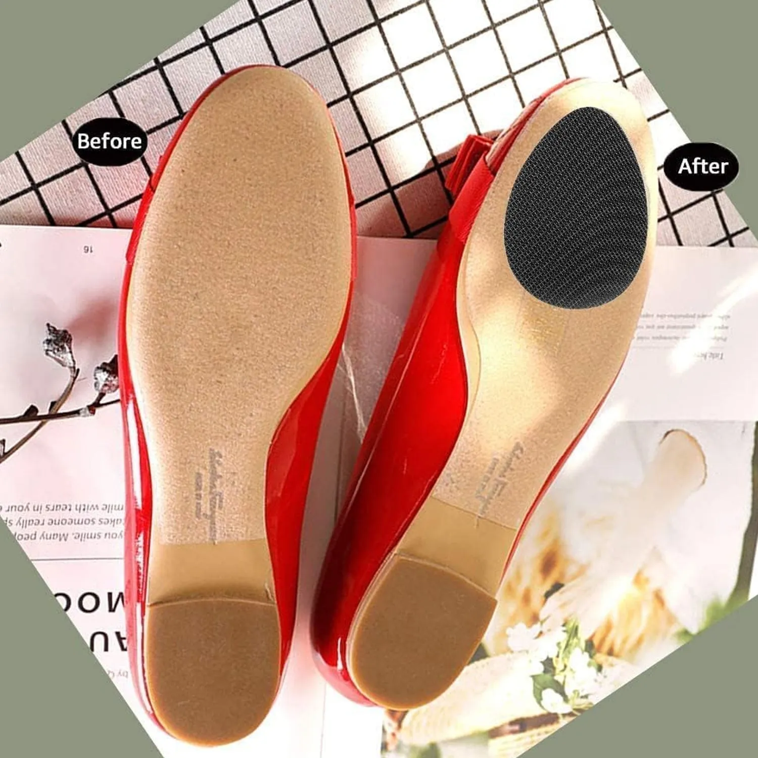 Non-Slip Rubber Shoe Pads - Self-Adhesive Sole Protectors