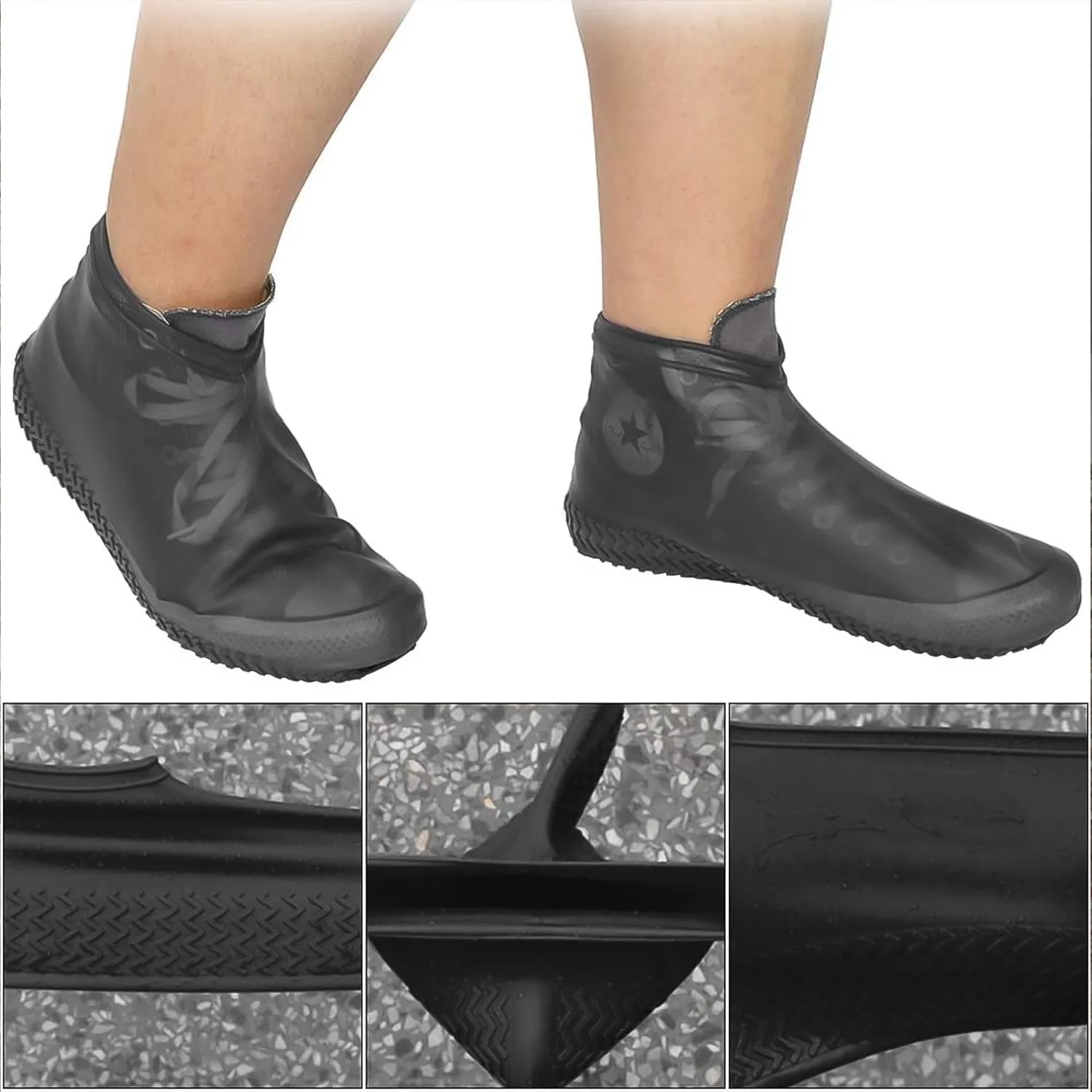 Non-slip Silicone Waterproof Rain Shoes Covers (Small)