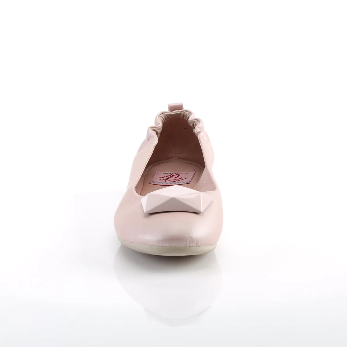 OLIVE-08 Pin Up Couture Flats Baby Pink Faux Leather Sexy Single Soles (Retro Heels)