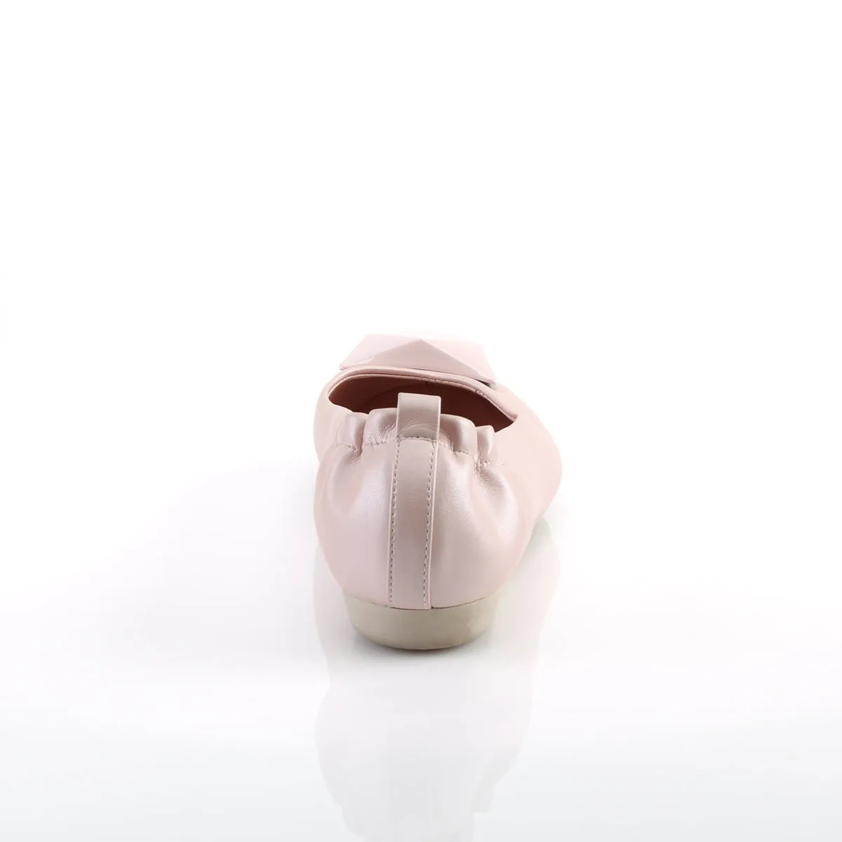 OLIVE-08 Pin Up Couture Flats Baby Pink Faux Leather Sexy Single Soles (Retro Heels)