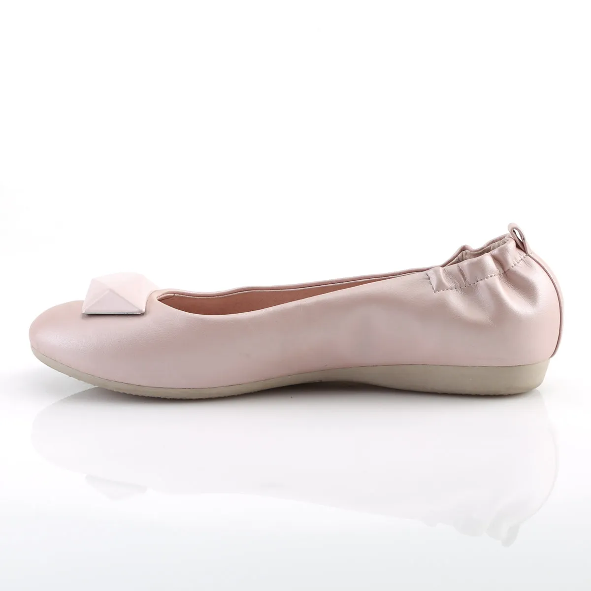 OLIVE-08 Pin Up Couture Flats Baby Pink Faux Leather Sexy Single Soles (Retro Heels)