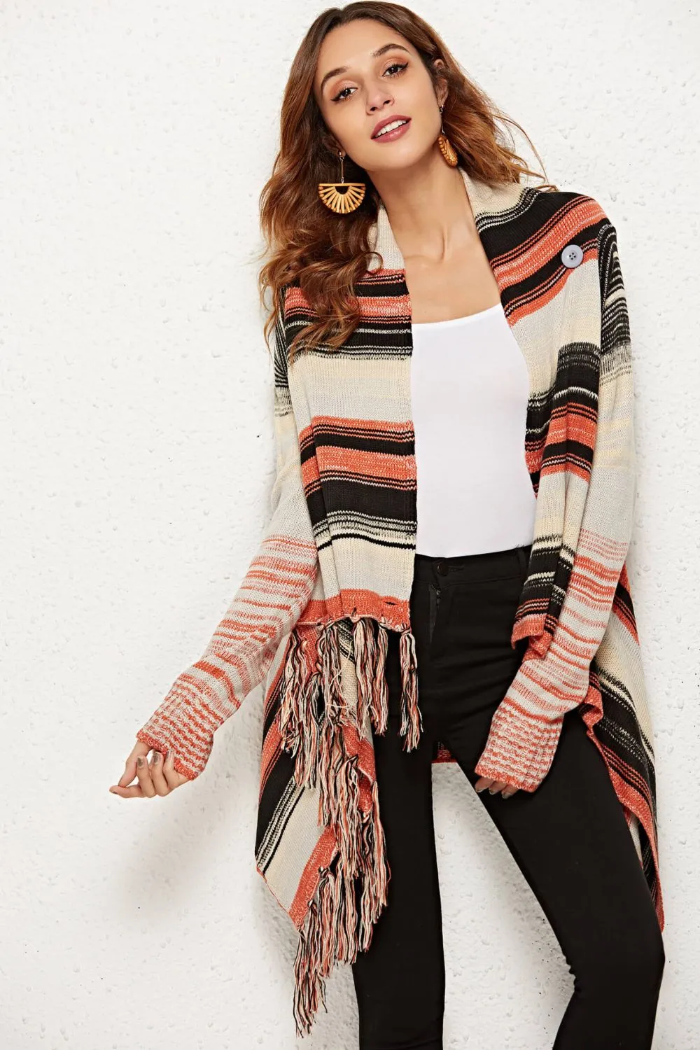One-Button Boho Chic Cardigan