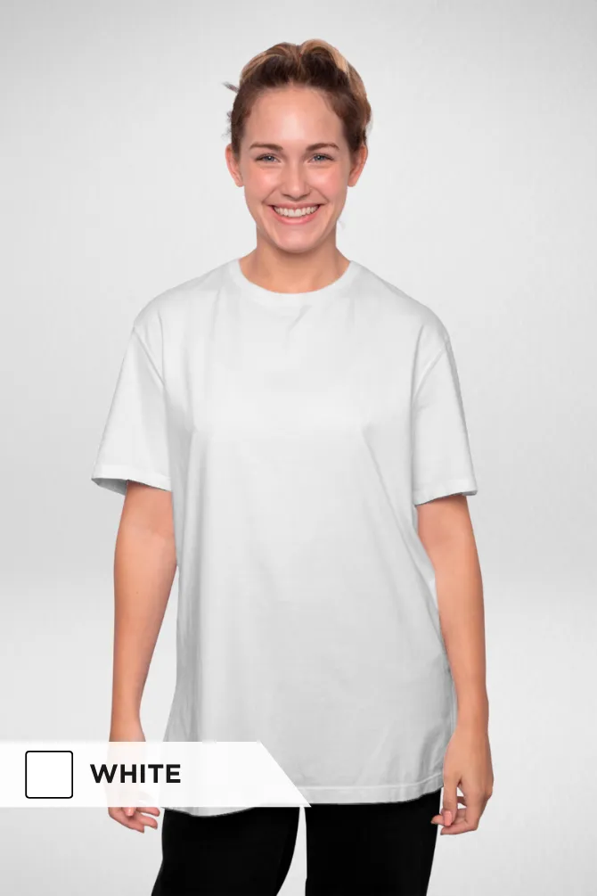 Pack Of 3 Oversized T-Shirts Lavender Light Pink and white for Women