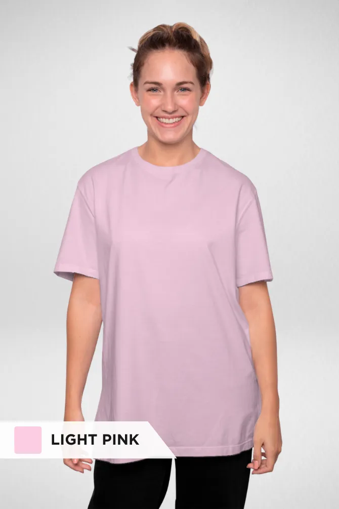Pack Of 3 Oversized T-Shirts Lavender Light Pink and white for Women