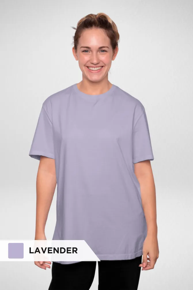 Pack Of 3 Oversized T-Shirts Lavender Light Pink and white for Women