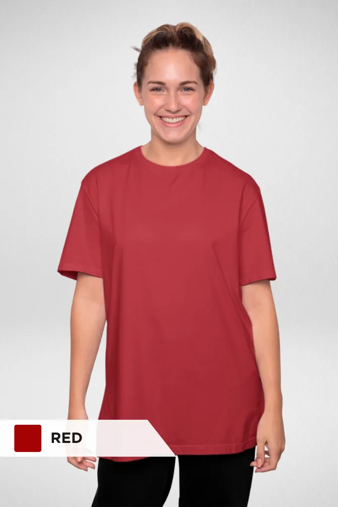 Pack Of 3 Oversized T-Shirts Red Mint and Purple for Women