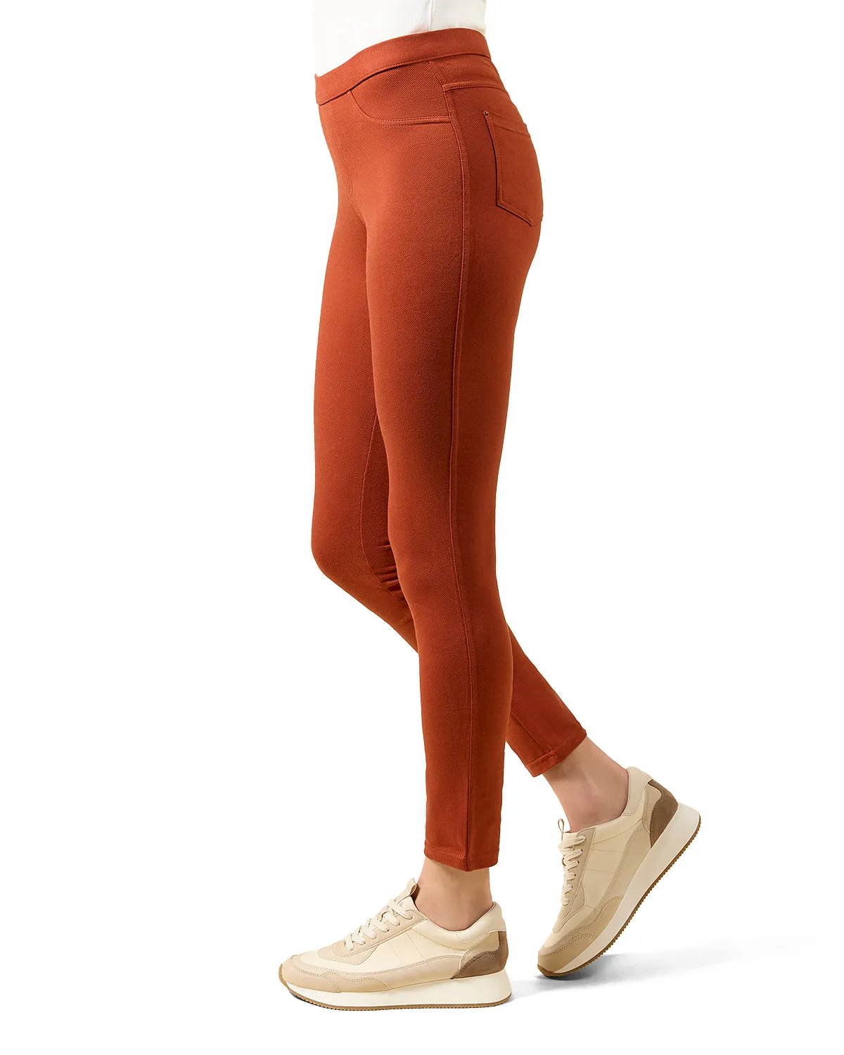 Pants-Style Cotton Blend Leggings