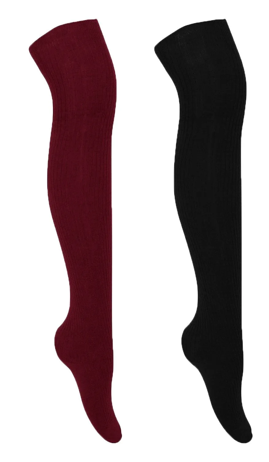 Peach Couture Womens Warm Over The Knee 2 Pair Fleece Lined Variety Pack Socks