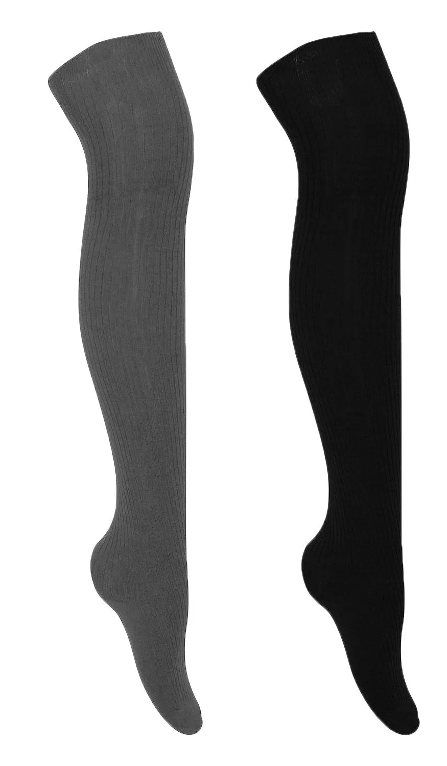 Peach Couture Womens Warm Over The Knee 2 Pair Fleece Lined Variety Pack Socks