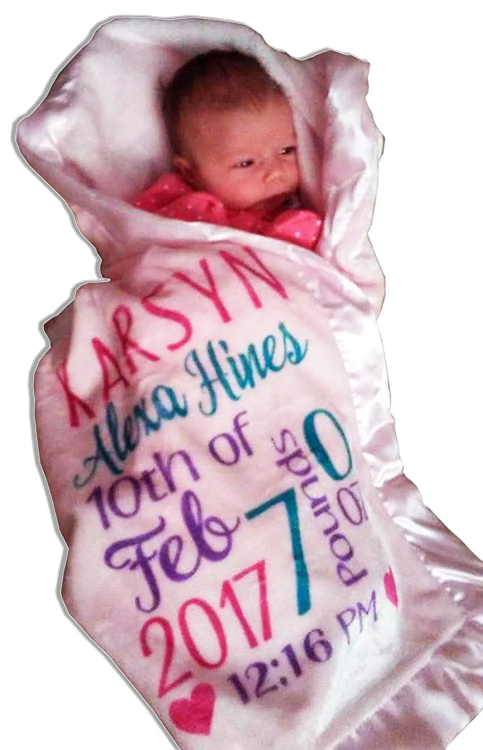 Personalized Baby Blankets for Boys (30x40, Blue Micro Plush Fleece Satin Edge Trim)