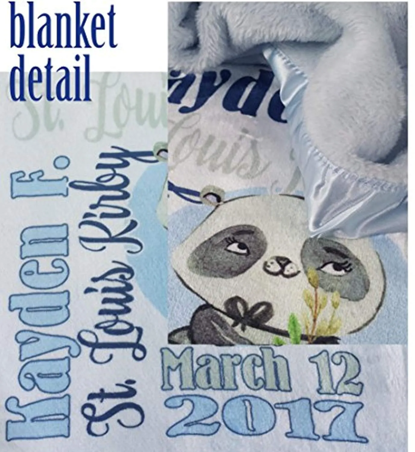 Personalized Baby Blankets for Boys (30x40, Blue Micro Plush Fleece Satin Edge Trim)