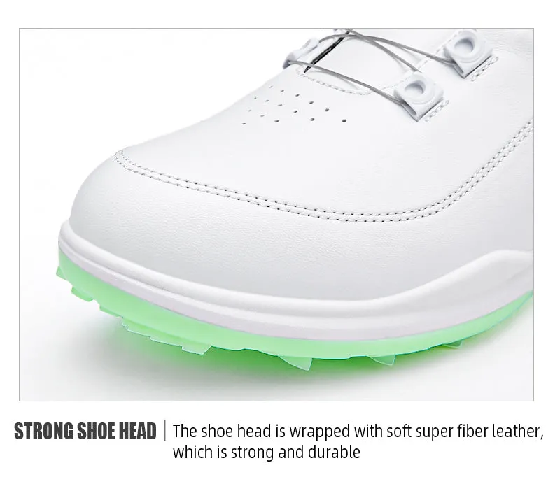 PGM XZ247 microfiber leather luxury golf shoes women oem waterproof spike less golf shoes
