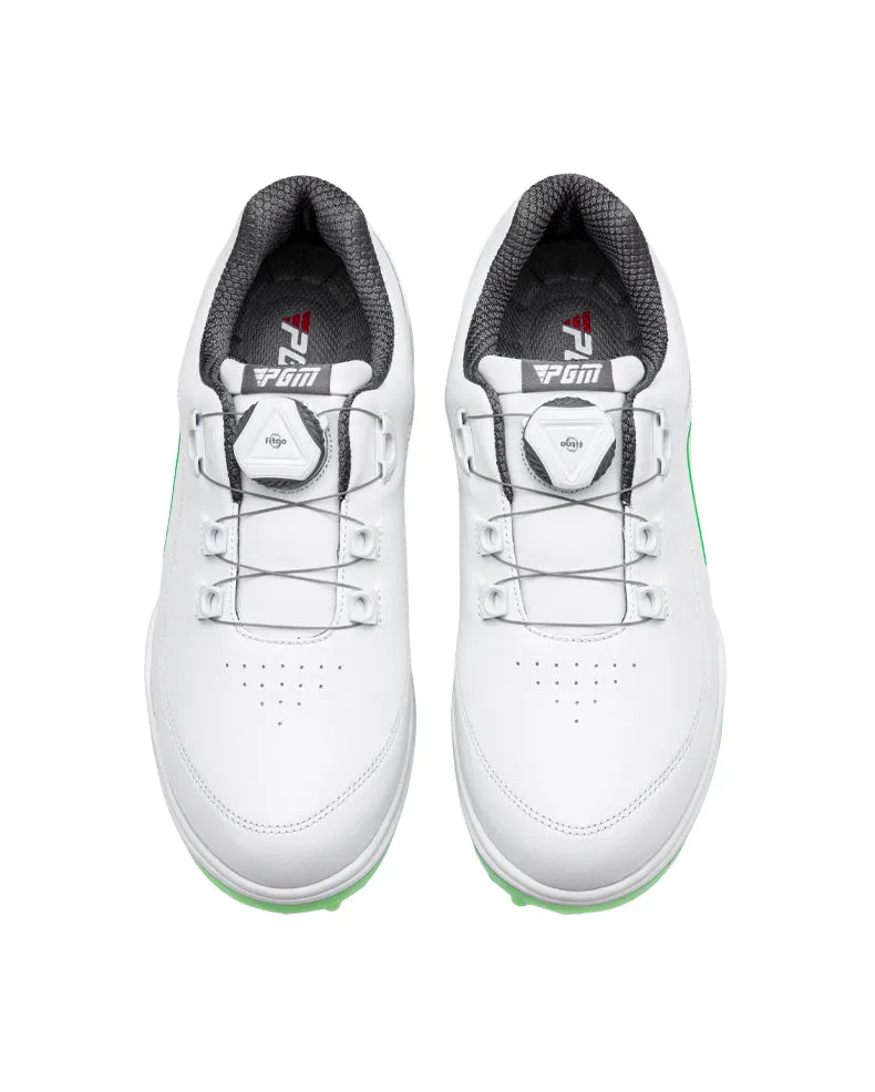 PGM XZ247 microfiber leather luxury golf shoes women oem waterproof spike less golf shoes