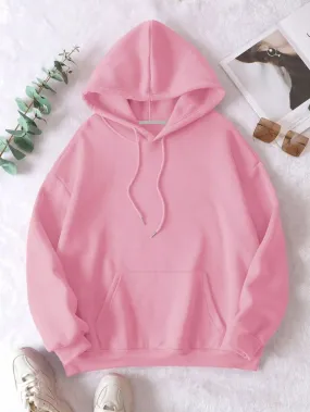 Pink Plain Hoodie
