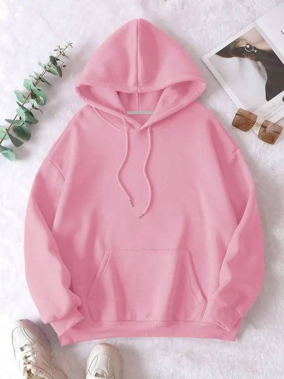 Pink Plain Hoodie