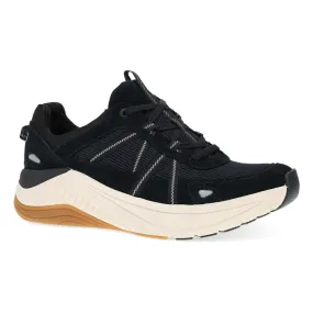 Poppy Casual Suede Walking Sneaker in Black