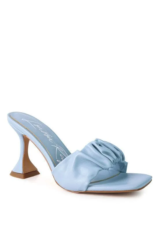Rebel Spool Heeled Ruched Sandals