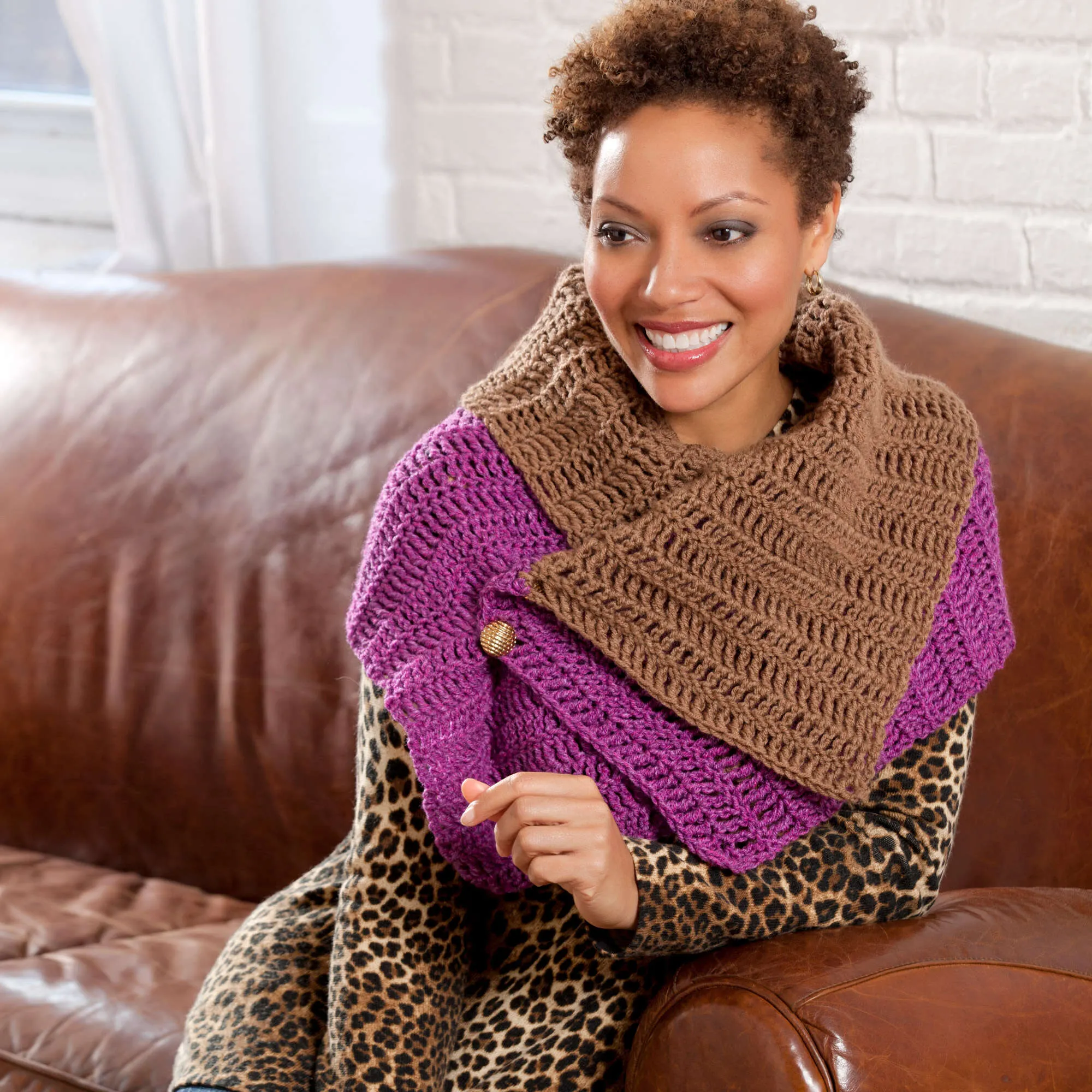 Red Heart Crochet Convertible Cape