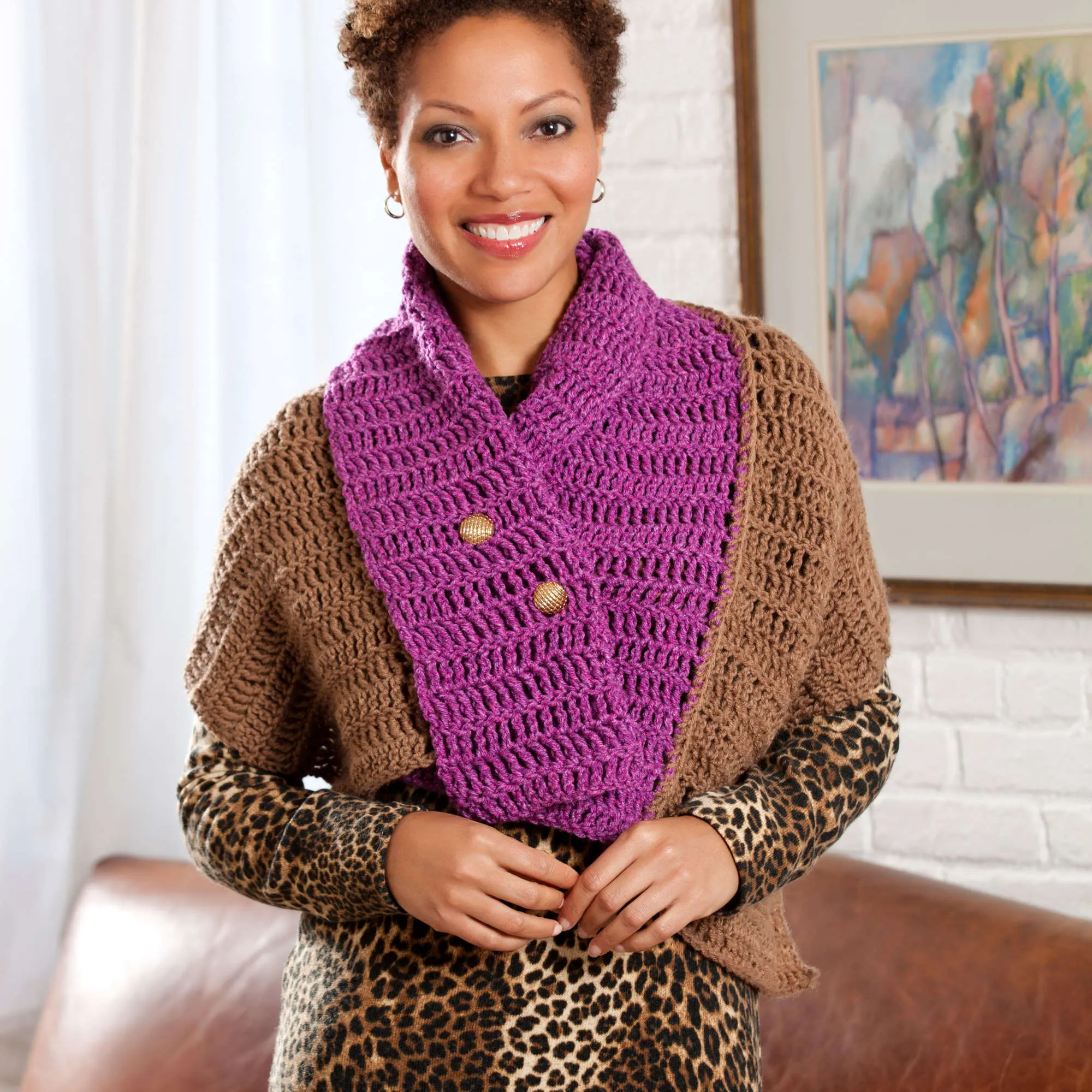 Red Heart Crochet Convertible Cape