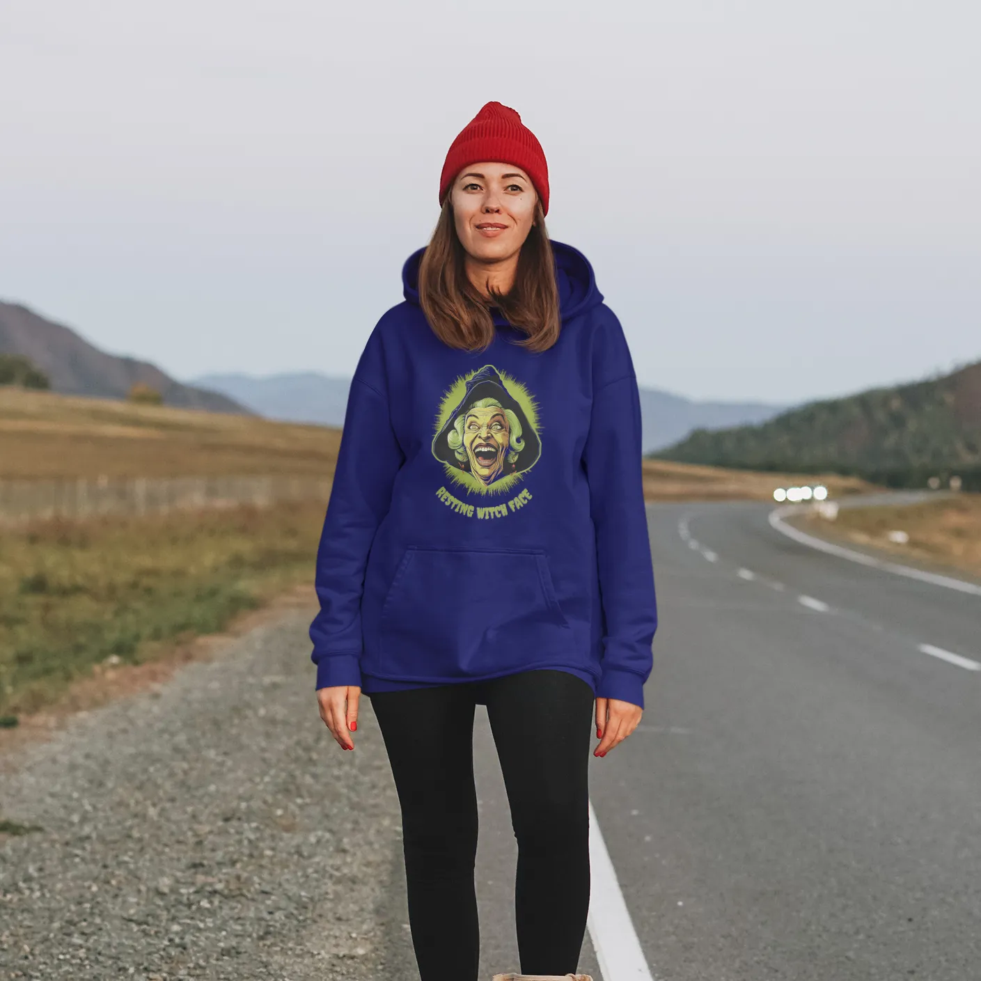 Resting Witch Face, Retro Vintage Hoodie, Cute Hoodie, Halloween Hoodie, Womens' Hoodie, Spooky Hoodie, Halloween Hoodie, Witch Hoodie