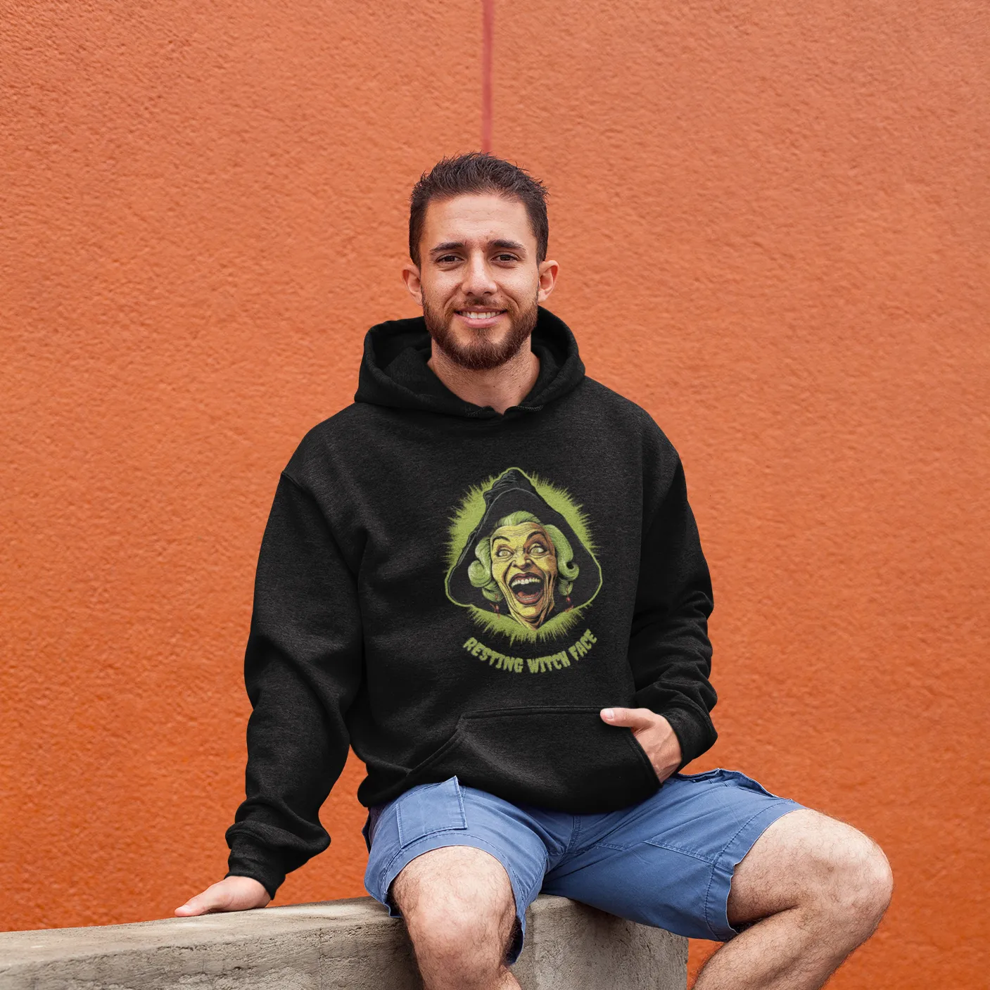 Resting Witch Face, Retro Vintage Hoodie, Cute Hoodie, Halloween Hoodie, Womens' Hoodie, Spooky Hoodie, Halloween Hoodie, Witch Hoodie