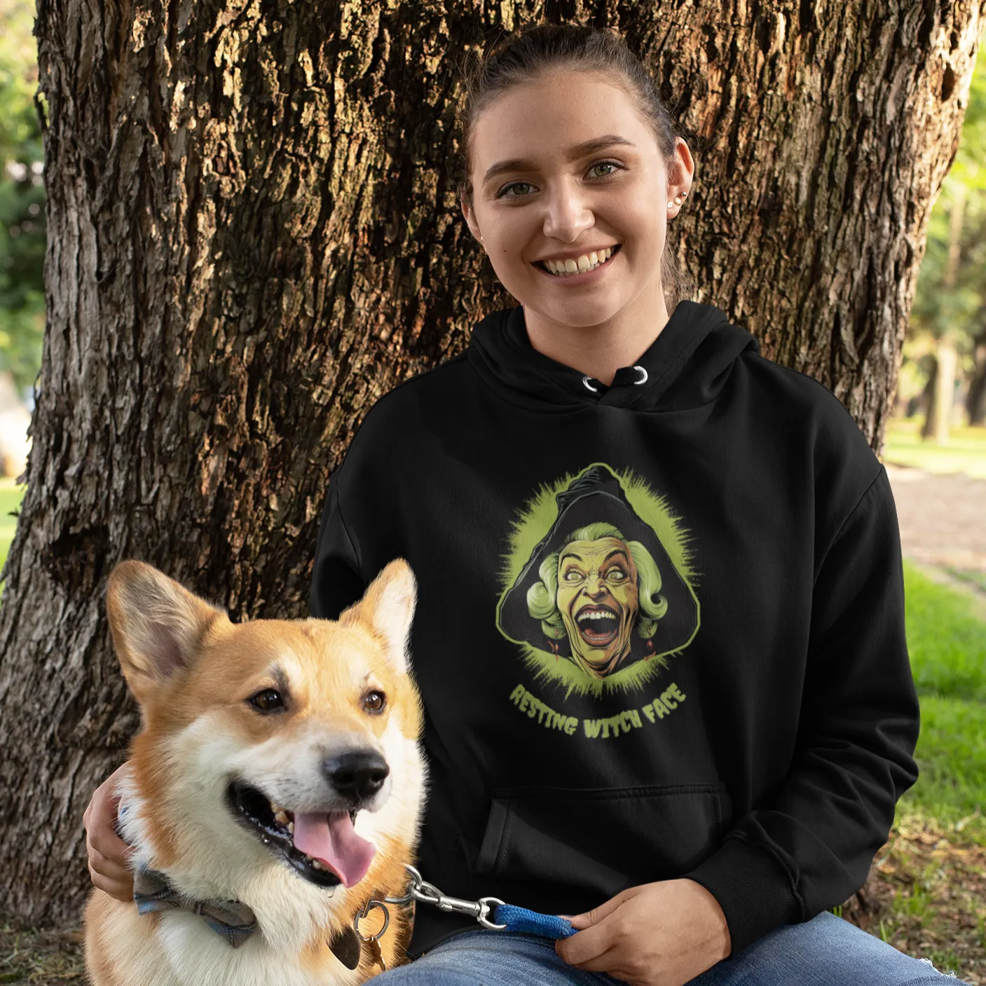 Resting Witch Face, Retro Vintage Hoodie, Cute Hoodie, Halloween Hoodie, Womens' Hoodie, Spooky Hoodie, Halloween Hoodie, Witch Hoodie